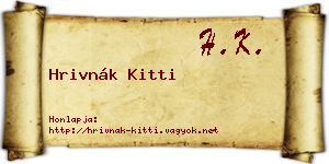 Hrivnák Kitti névjegykártya